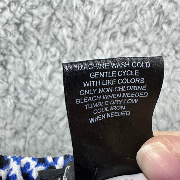 INC Women's‎ Large Blue Off The Shoulder Blue Sundress Sheer Sleeves Summer - Picture 7 of 10